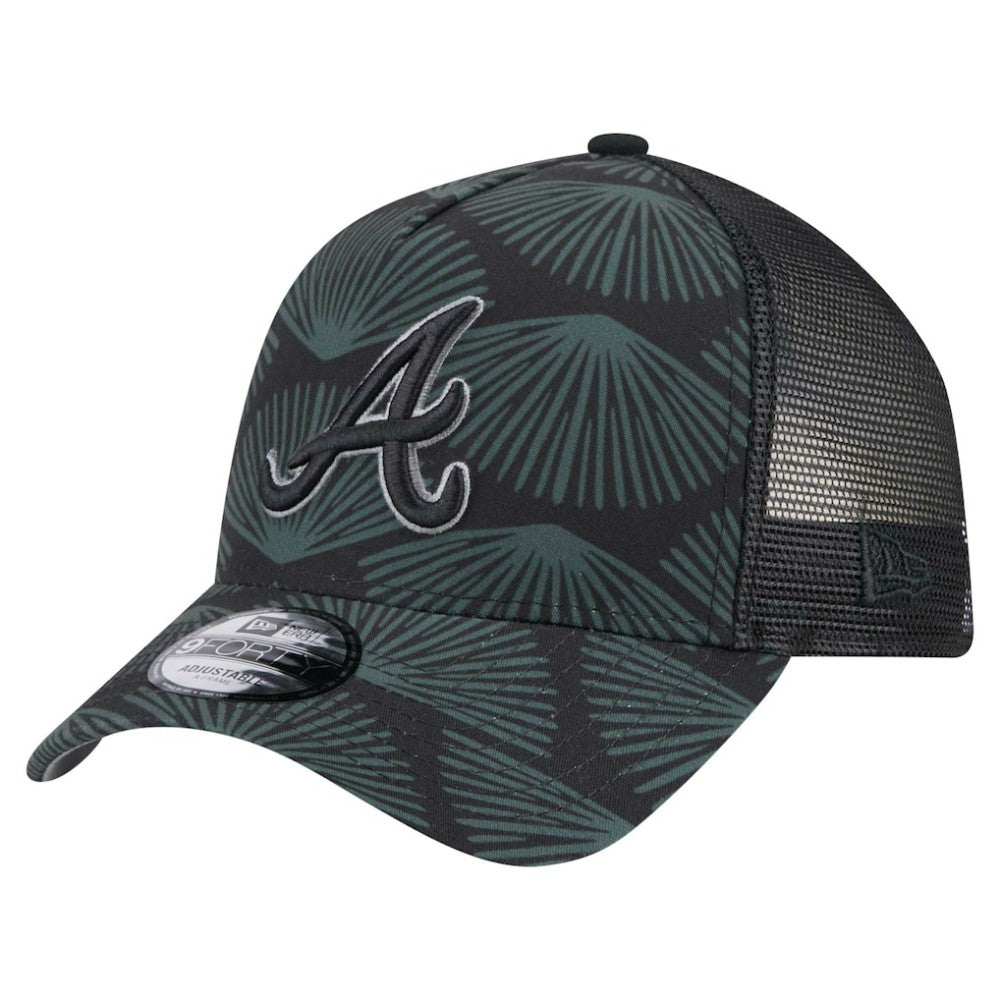 Atlanta Braves 9FORTY A-Frame Trucker Adjustable Hat Black