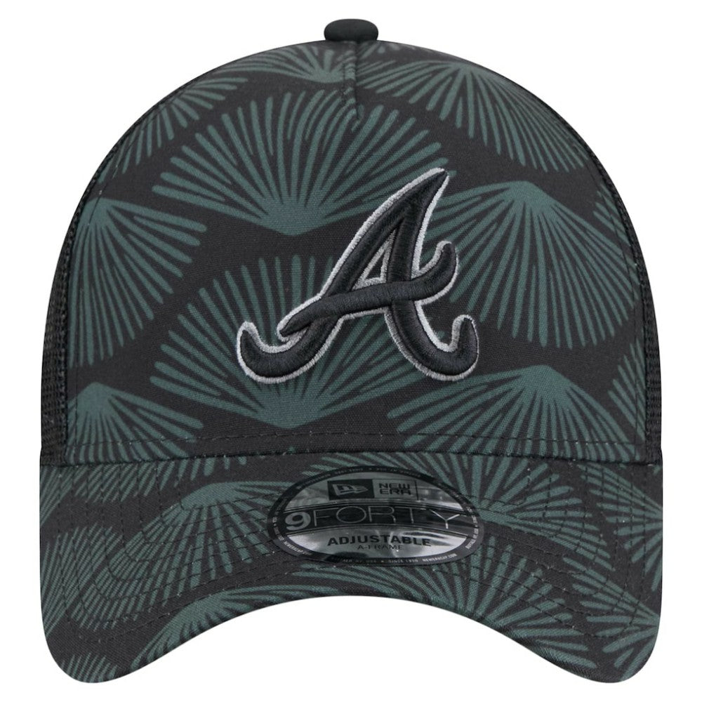 Atlanta Braves 9FORTY A-Frame Trucker Adjustable Hat Black