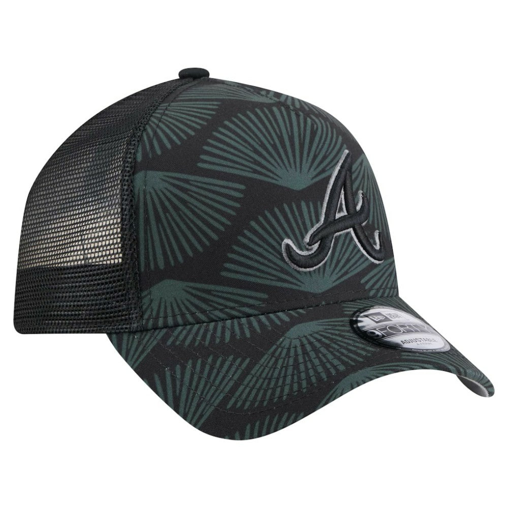 Atlanta Braves 9FORTY A-Frame Trucker Adjustable Hat Black