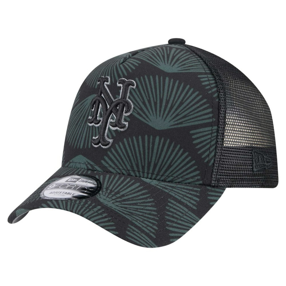 New York Mets 9FORTY A-Frame Trucker Adjustable Hat Black
