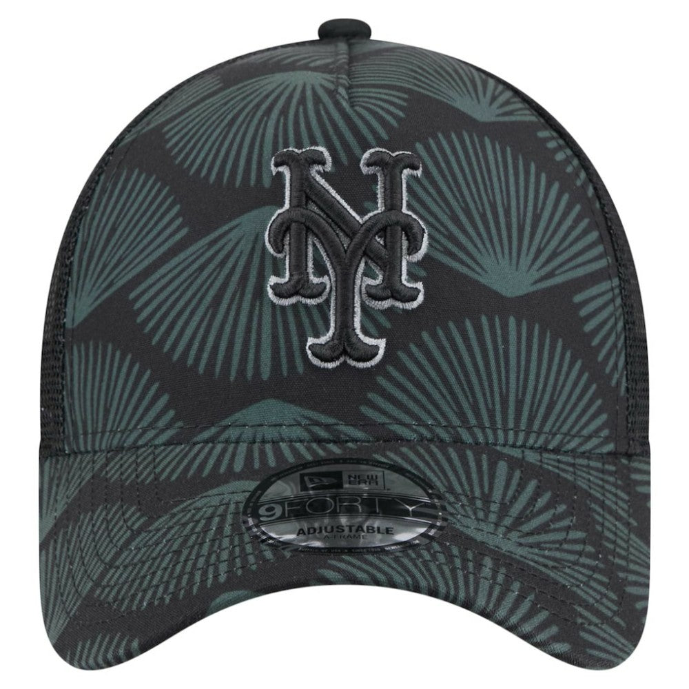 New York Mets 9FORTY A-Frame Trucker Adjustable Hat Black