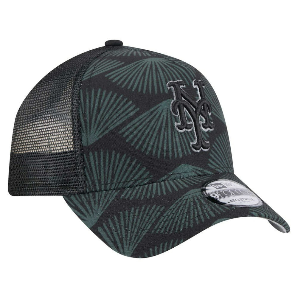 New York Mets 9FORTY A-Frame Trucker Adjustable Hat Black