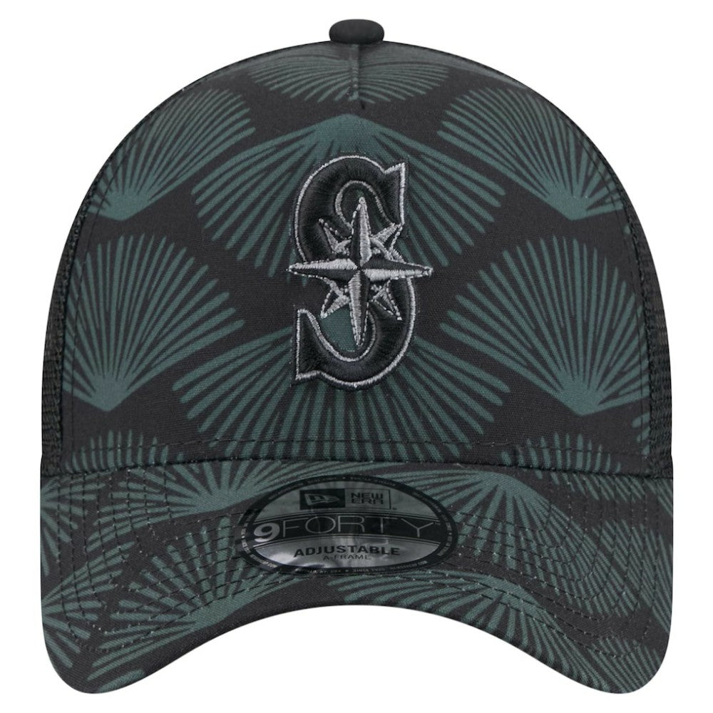 Seattle Mariners 9FORTY A-Frame Trucker Adjustable Hat Black