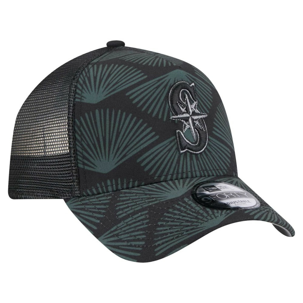 Seattle Mariners 9FORTY A-Frame Trucker Adjustable Hat Black