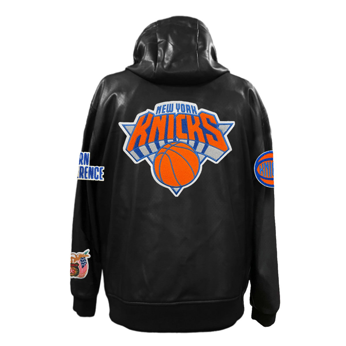 New York Knicks Jeff Hamilton Vegan Leather Full-Zip Hoodie - Black cheap