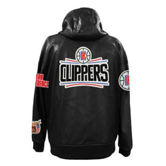 LA Clippers Jeff Hamilton Vegan Leather Full-Zip Hoodie - Black sale