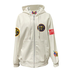 Denver Nuggets Jeff Hamilton Vegan Leather Full-Zip Hoodie sale - White discount