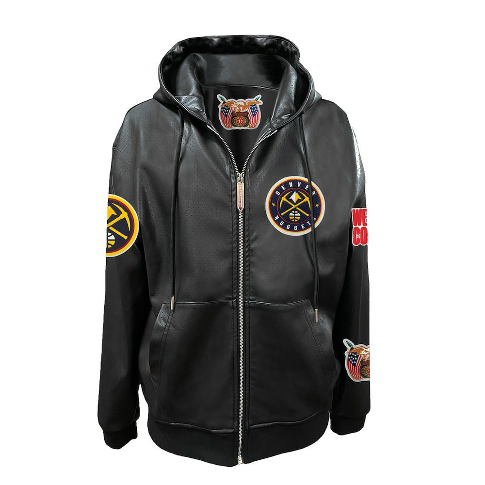 Denver Nuggets Jeff Hamilton Vegan Leather Full-Zip Hoodie sale - Black sale