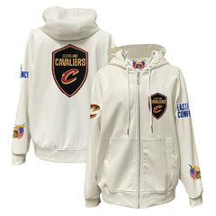 Cleveland Cavaliers Jeff Hamilton Vegan Leather Full-Zip Hoodie sale - White for sale
