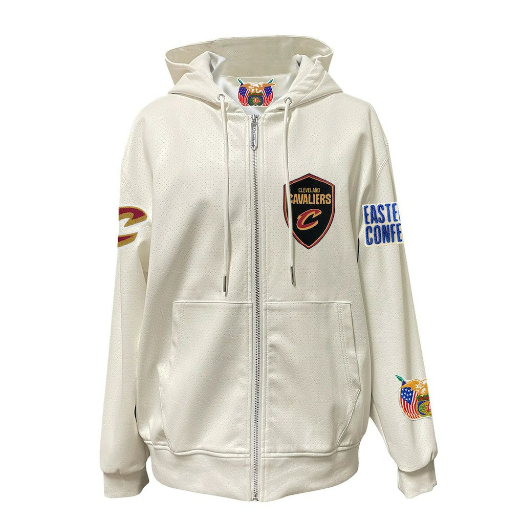 Cleveland Cavaliers Jeff Hamilton Vegan Leather Full-Zip Hoodie sale - White for sale
