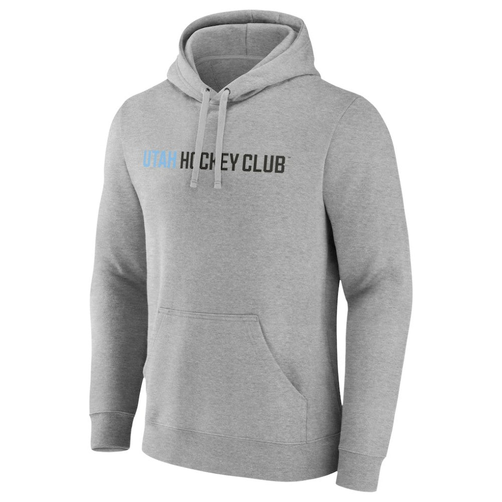 Utah Mammoth Fanatics Wordmark Logo Fleece Pullover Hoodie - Heather Gray Hoodies