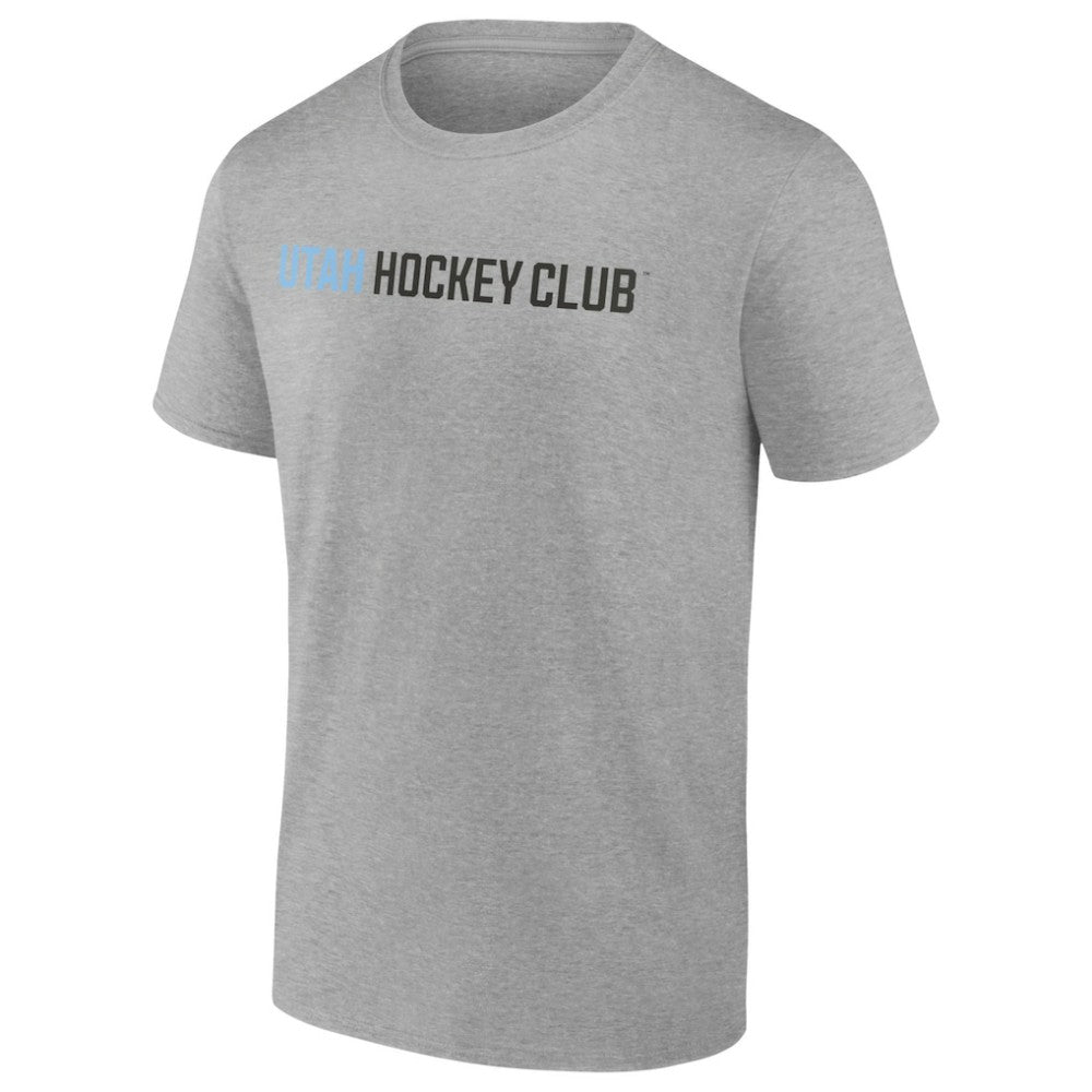 Utah Mammoth Fanatics Wordmark Logo T-Shirt - Heather Gray T-shirts