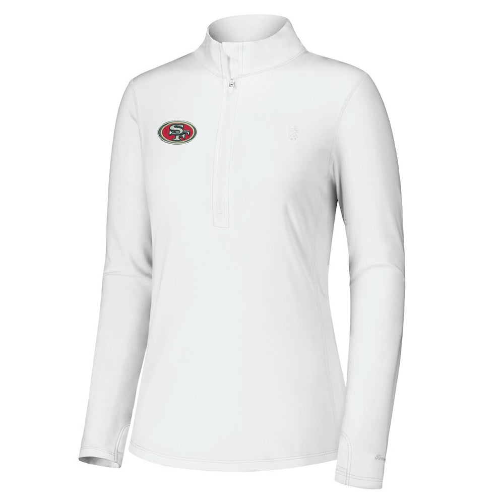San Francisco 49ers Women's Sport Playa Vista IslandZone Quarter-Zip Jacket - White for sale