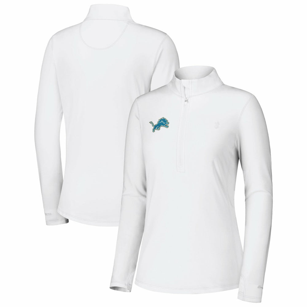 Detroit Lions Women's Sport Playa Vista IslandZone Quarter-Zip Jacket - White cheap