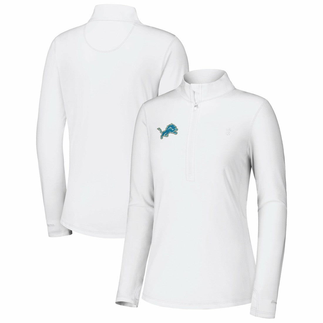 Detroit Lions Women's Sport Playa Vista IslandZone Quarter-Zip Jacket - White cheap