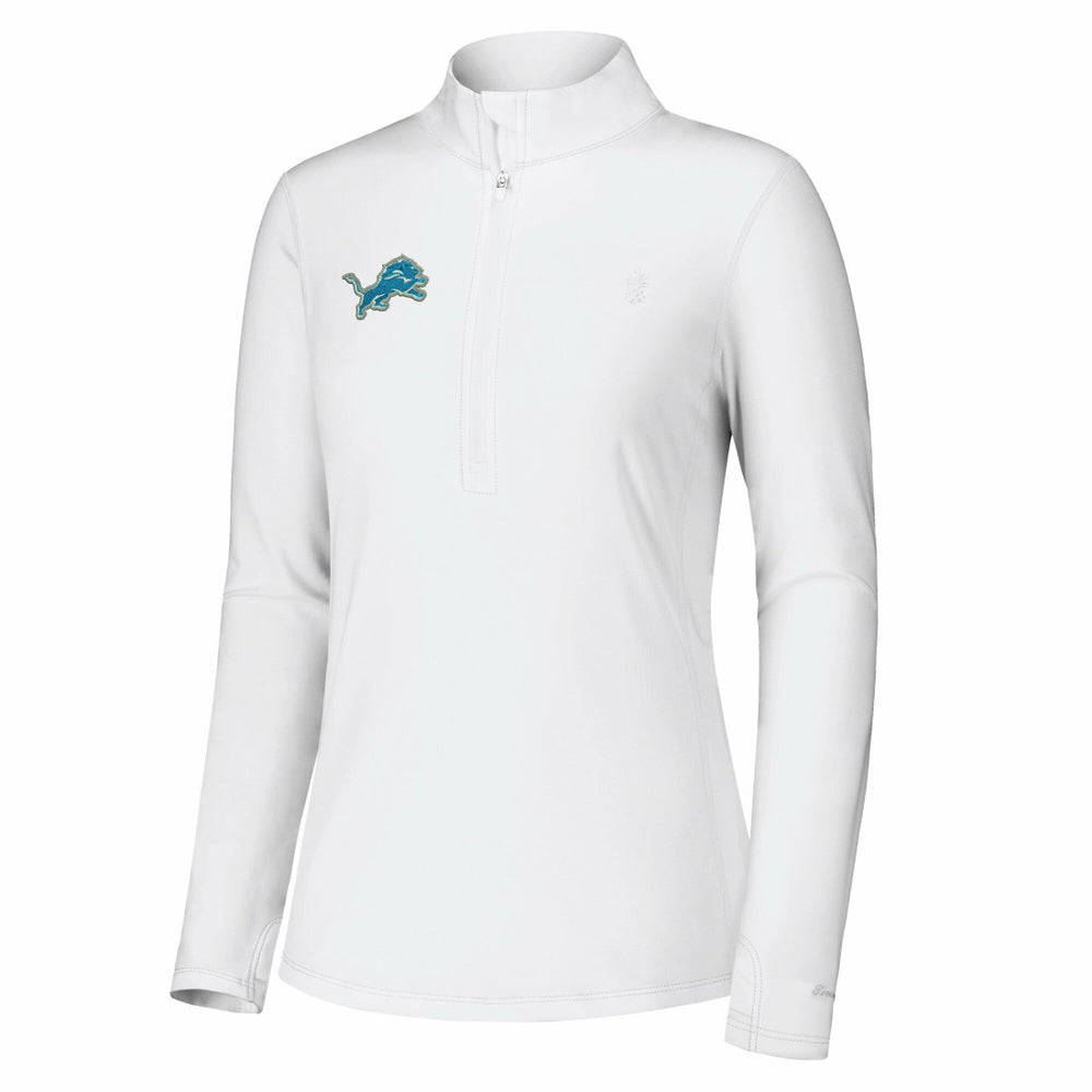 Detroit Lions Women's Sport Playa Vista IslandZone Quarter-Zip Jacket - White cheap