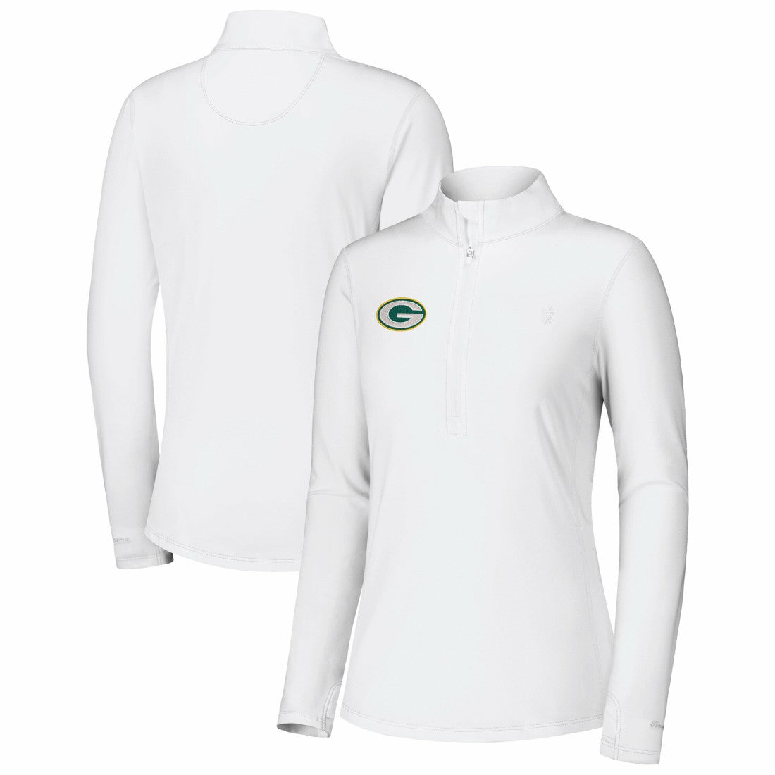 Green Bay Packers Women's Sport Playa Vista IslandZone Quarter-Zip Jacket - White on sale
