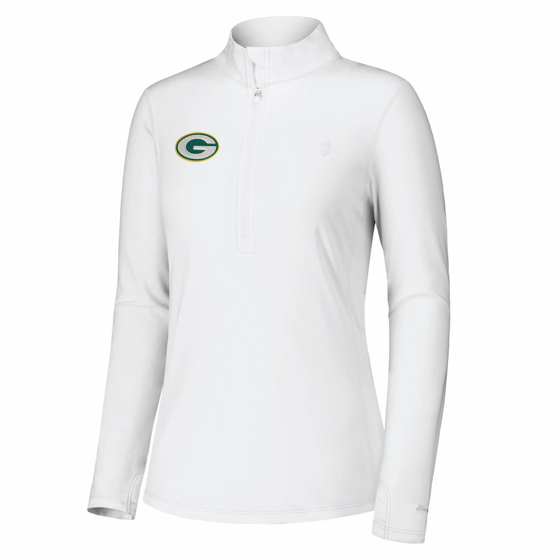 Green Bay Packers Women's Sport Playa Vista IslandZone Quarter-Zip Jacket - White on sale