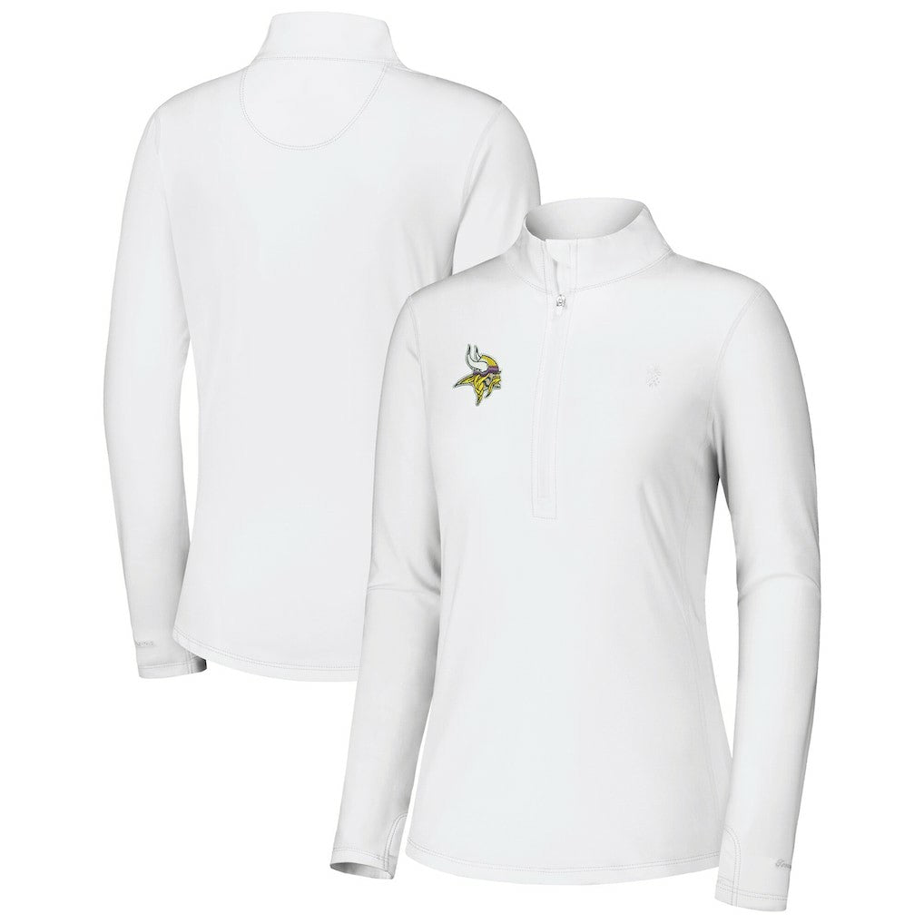 Minnesota Vikings Women's Sport Playa Vista IslandZone Quarter-Zip Jacket - White online