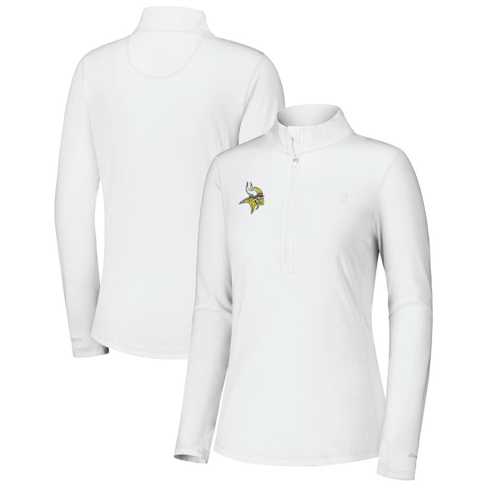 Minnesota Vikings Women's Sport Playa Vista IslandZone Quarter-Zip Jacket - White online