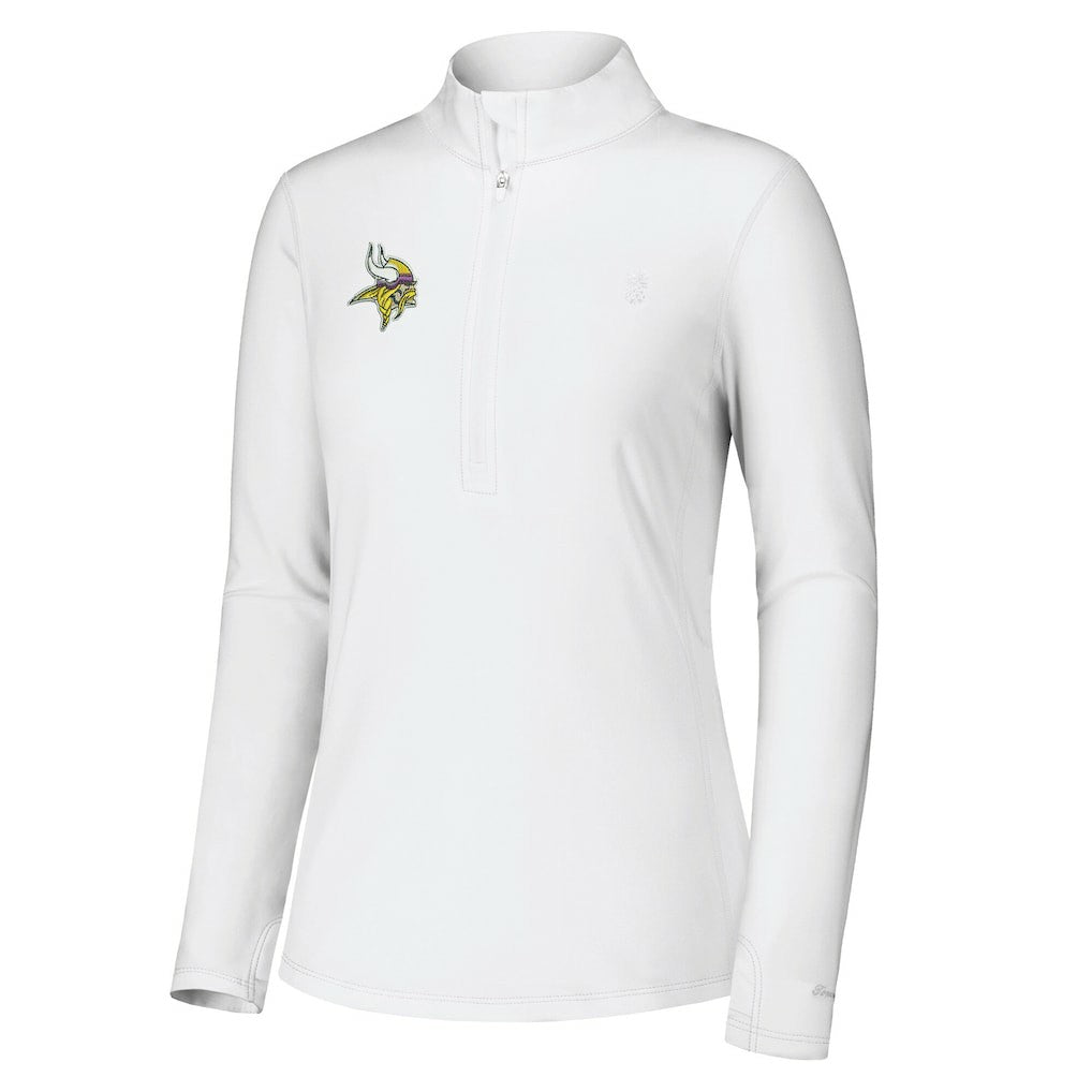 Minnesota Vikings Women's Sport Playa Vista IslandZone Quarter-Zip Jacket - White online