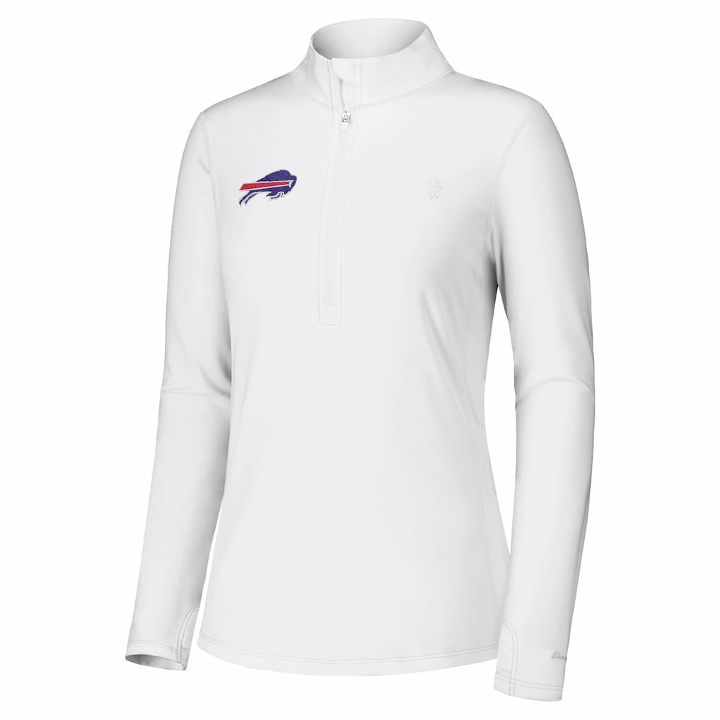Buffalo Bills Women's Sport Playa Vista IslandZone Quarter-Zip Jacket - White discount
