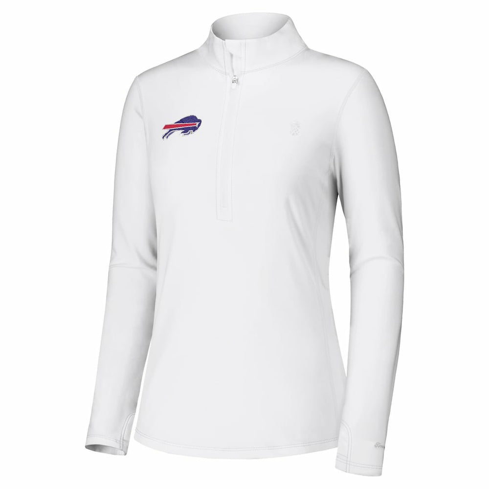 Buffalo Bills Women's Sport Playa Vista IslandZone Quarter-Zip Jacket - White discount