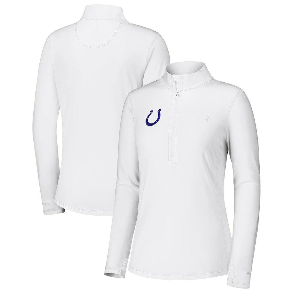 Indianapolis Colts Women's Sport Playa Vista IslandZone Quarter-Zip Jacket - White on sale