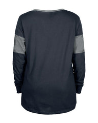 Dallas Cowboys New Era Women's Lace-Up Notch-Neck Long Sleeve T-Shirt - Navy discount