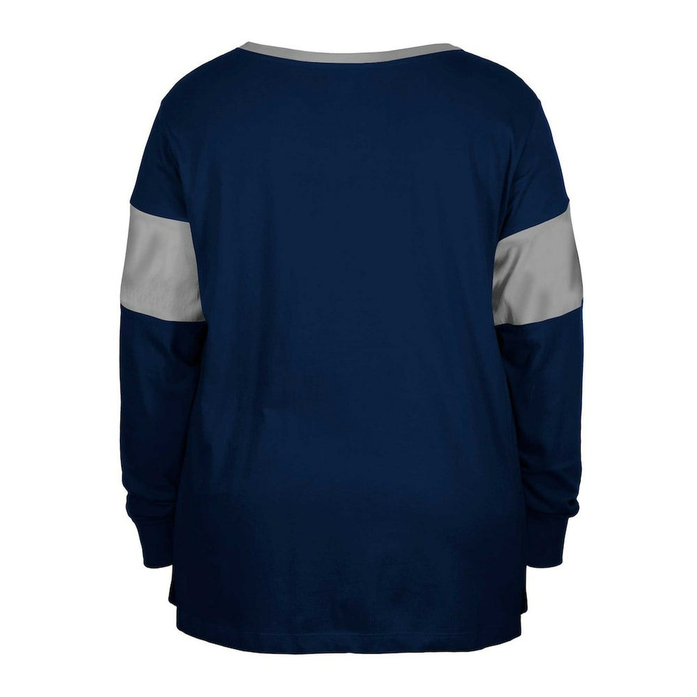 Dallas Cowboys New Era Women's Plus Size Lace-Up Notch Neck Long Sleeve T-Shirt  - Navy discount