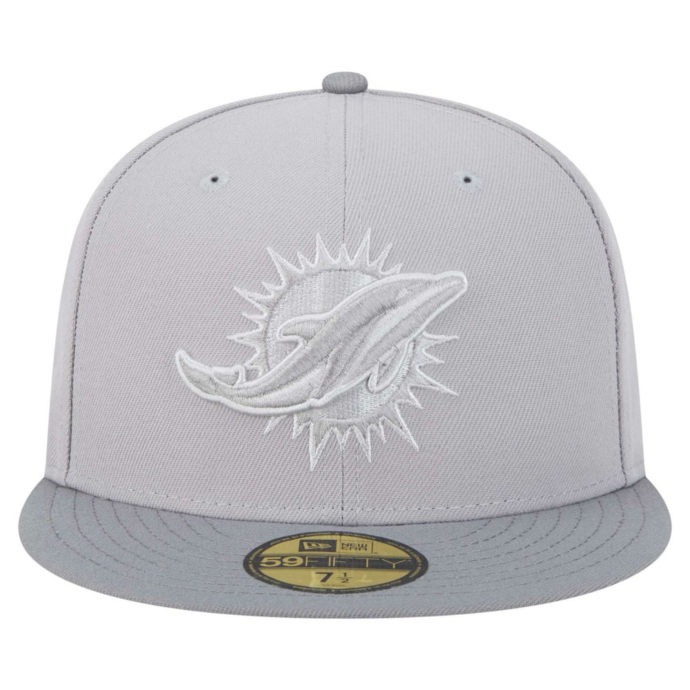 Miami Dolphins New Era Iron Cloud 59FIFTY Fitted Hat - Gray/Graphite discount