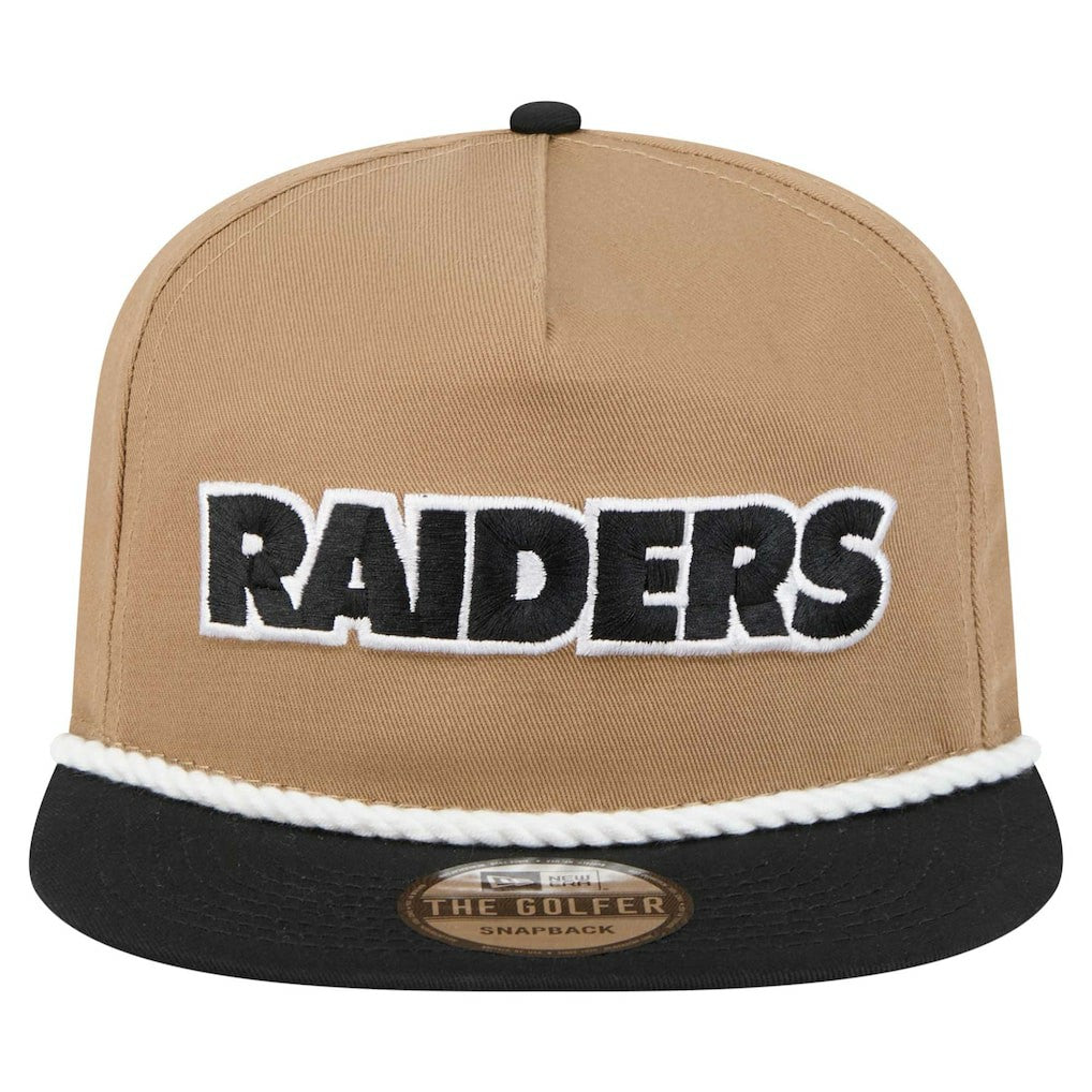 Las Vegas Raiders New Era Desert Golfer Snapback Hat - Khaki/Black for sale