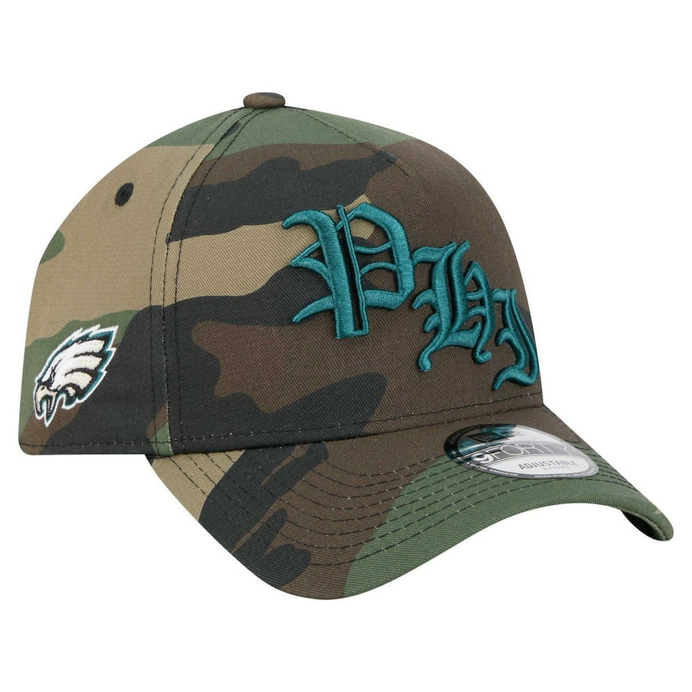 Philadelphia Eagles New Era Mystic Camo A-Frame 9FORTY Adjustable Hat - Camo online