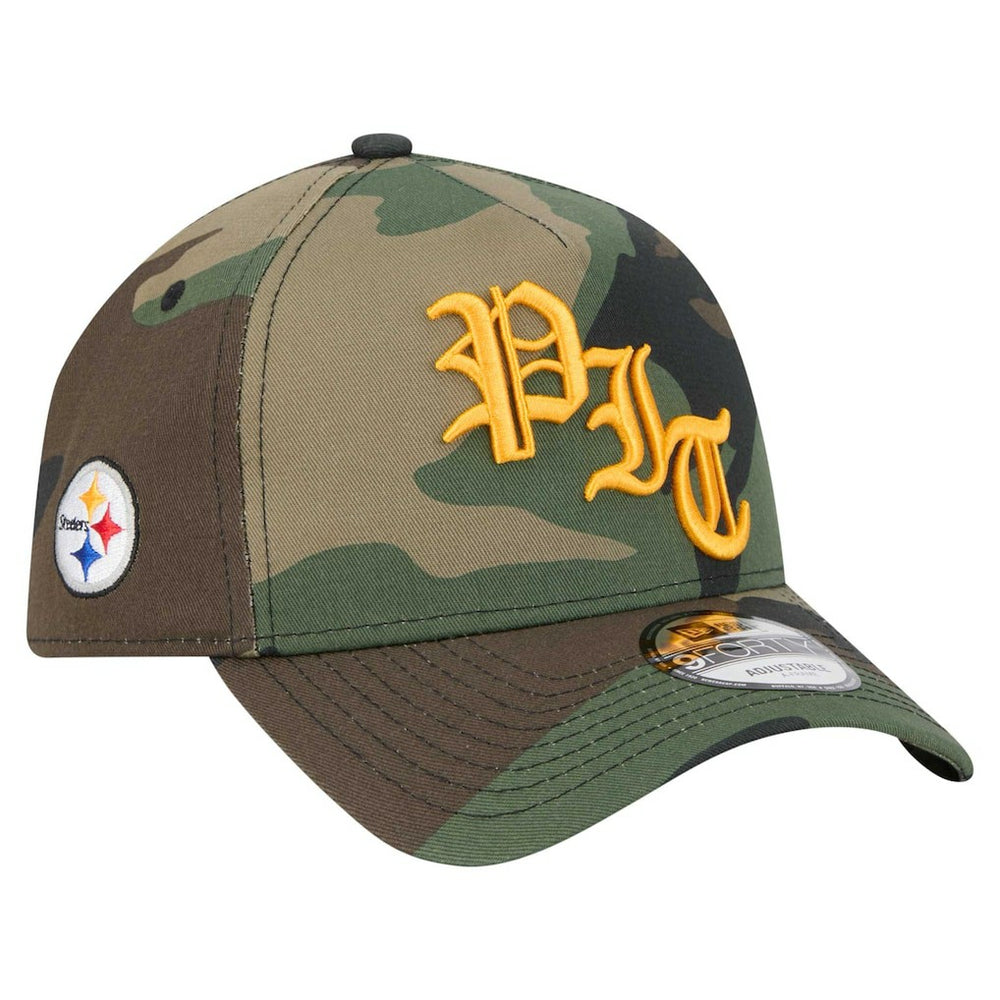 Pittsburgh Steelers New Era Mystic Camo A-Frame 9FORTY Adjustable Hat - Camo outlet