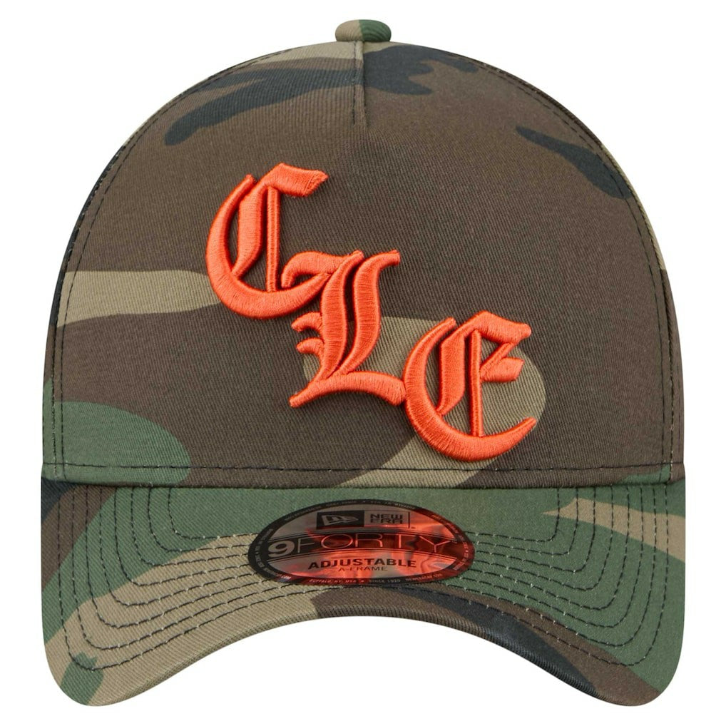 Cleveland Browns New Era Mystic Camo A-Frame 9FORTY Adjustable Hat - Camo on sale