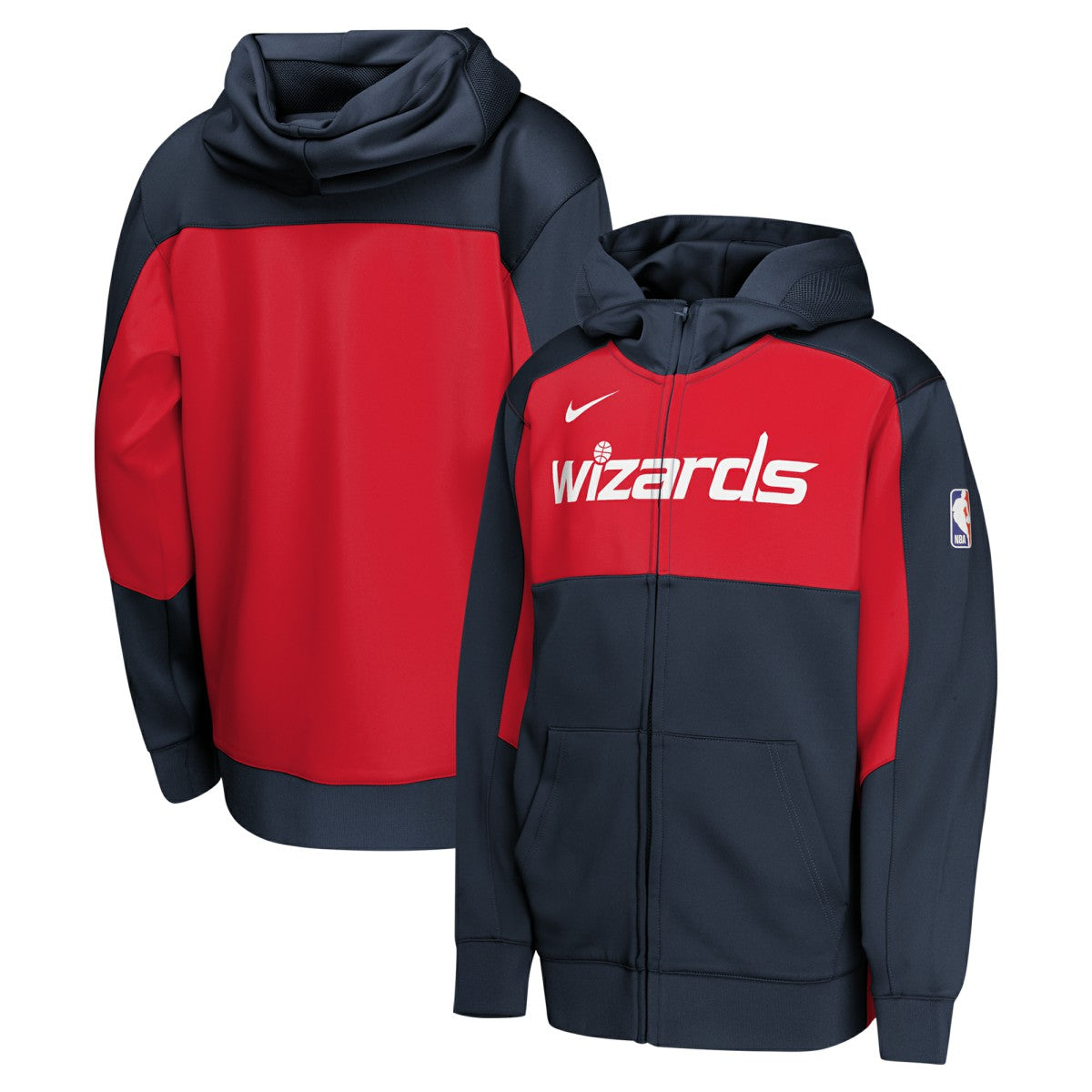 Washington Wizards Youth Authentic On-Court Showtime Performance Full-Zip Hoodie - Navy/Red for sale