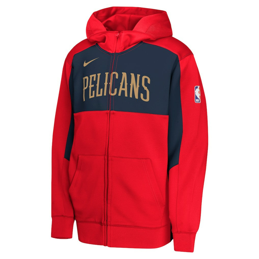 New Orleans Pelicans Youth Authentic On-Court Showtime Performance Full-Zip Hoodie - Red/Navy discount