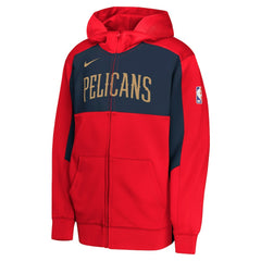 New Orleans Pelicans Youth Authentic On-Court Showtime Performance Full-Zip Hoodie - Red/Navy discount