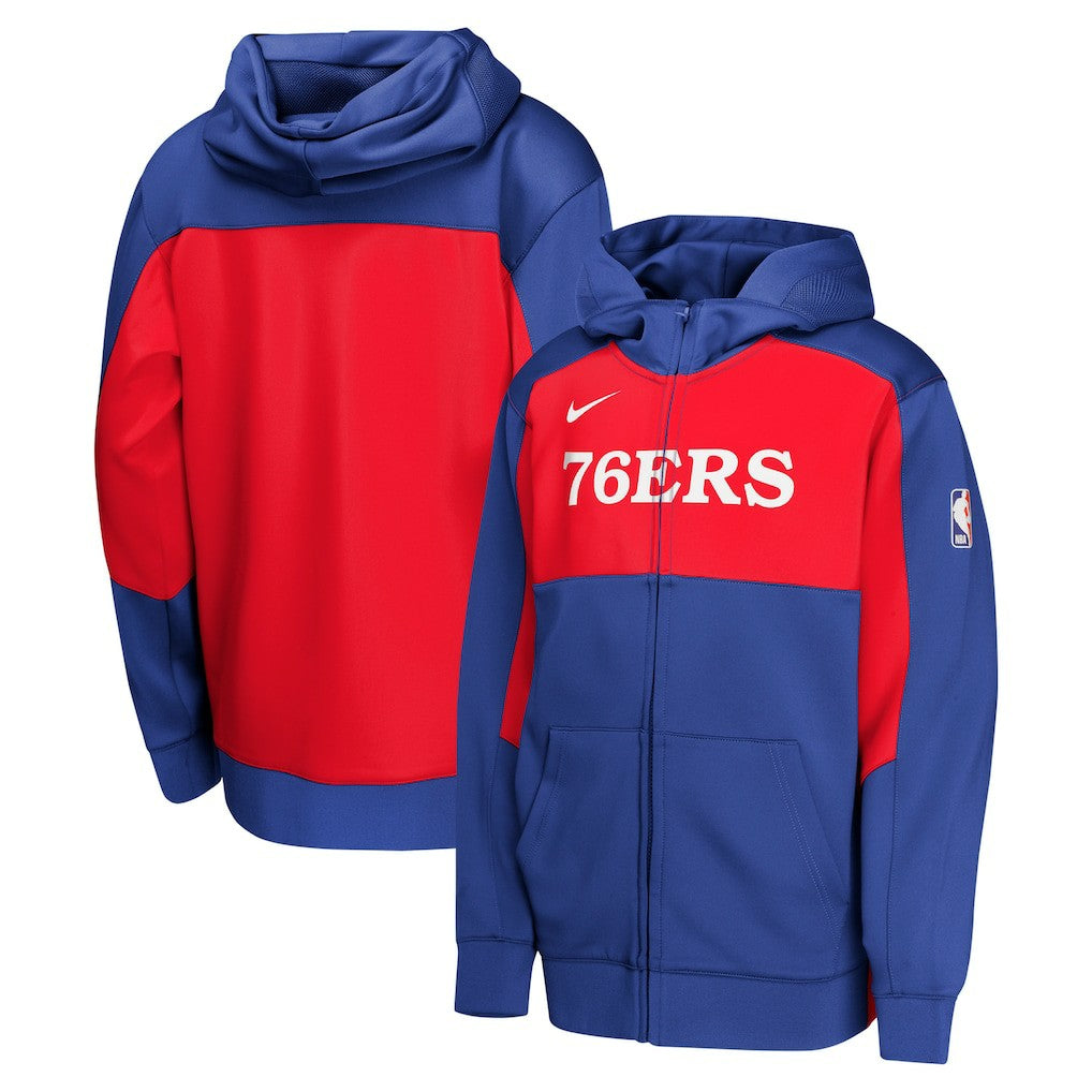 Philadelphia 76ers Youth Authentic On-Court Showtime Performance Full-Zip Hoodie - Royal/Red outlet