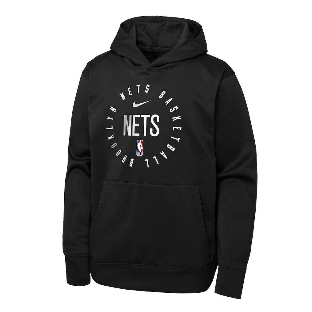 Brooklyn Nets Youth Performance Practice Spotlight Pullover Hoodie - Black cheap