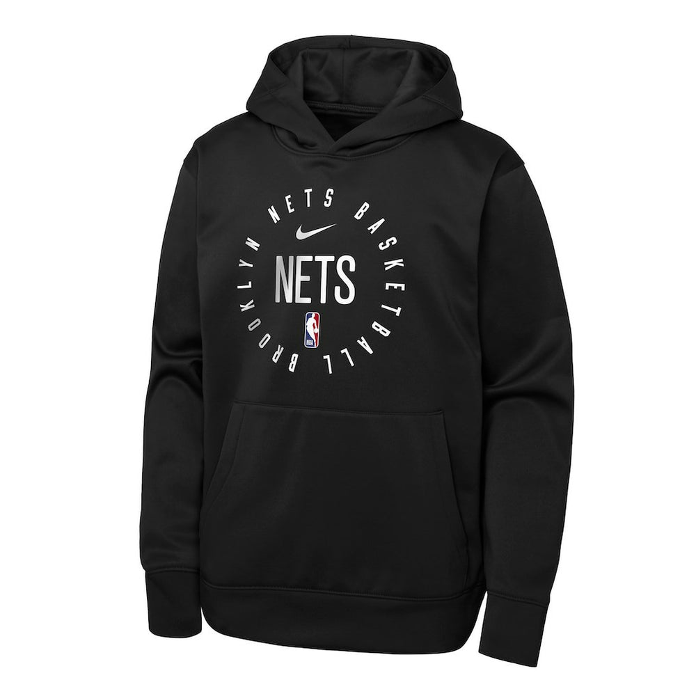 Brooklyn Nets Youth Performance Practice Spotlight Pullover Hoodie - Black cheap
