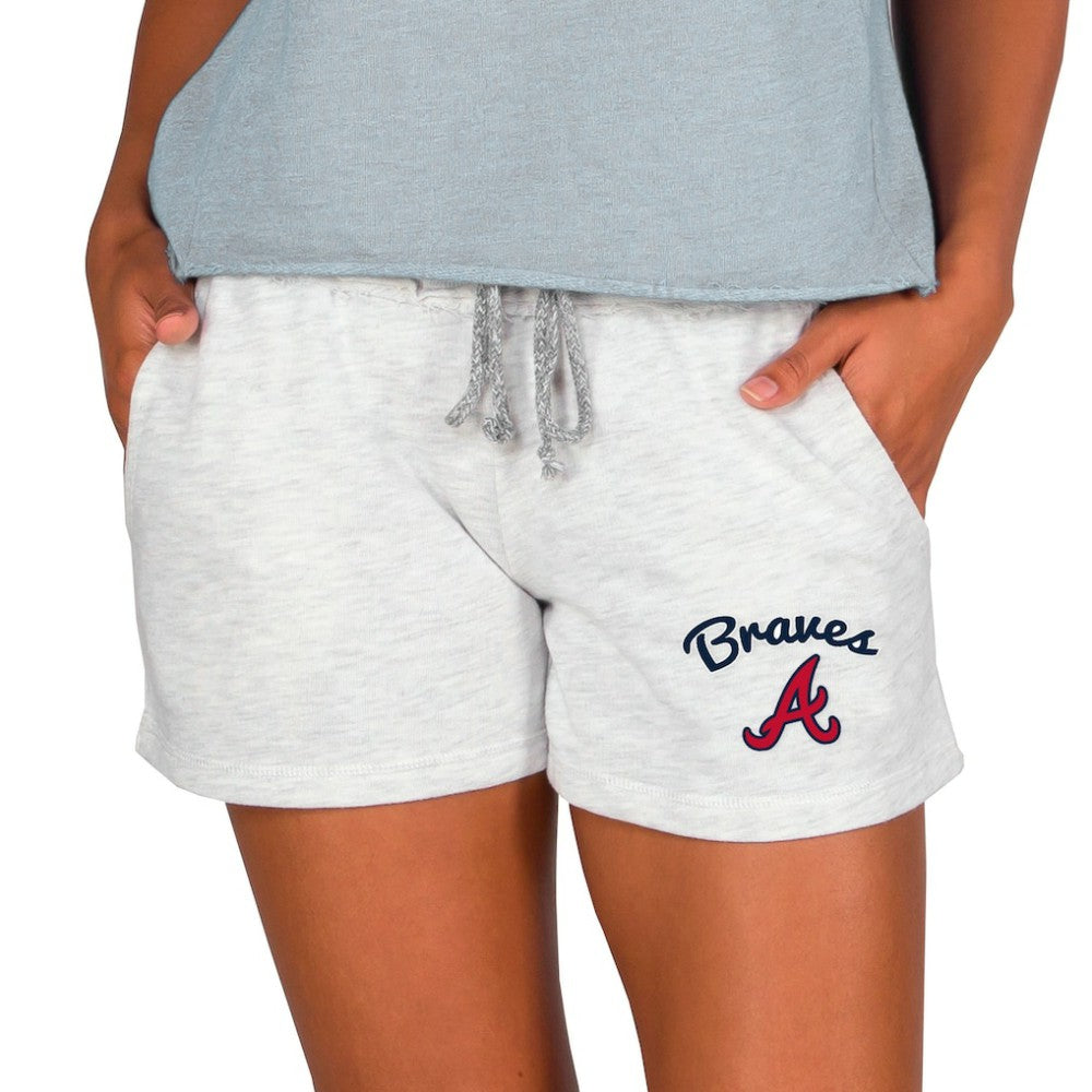 Atlanta Braves Concepts Sport Women's Mainstream French Terry Tri-Blend Shorts Ash
