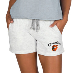 Baltimore Orioles Concepts Sport Women's Mainstream French Terry Tri-Blend Shorts Ash