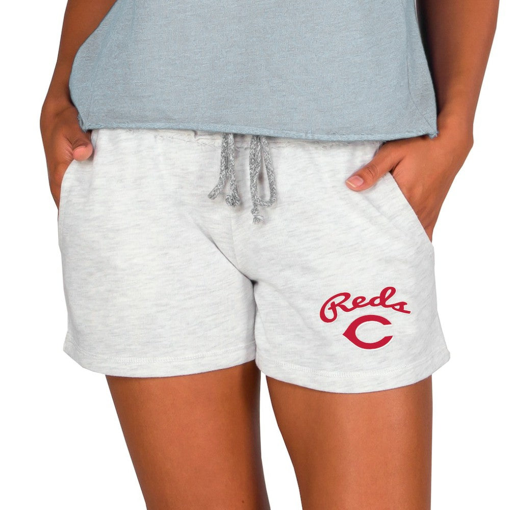 Cincinnati Reds Concepts Sport Women's Mainstream French Terry Tri-Blend Shorts Ash
