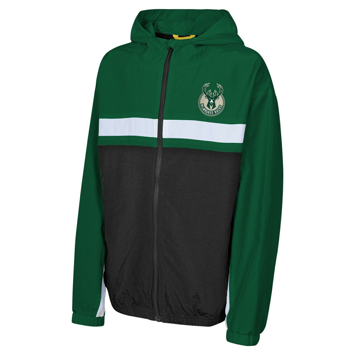 Milwaukee Bucks Youth Headliner Windbreaker Full-Zip Hoodie Jacket - Hunter Green outlet