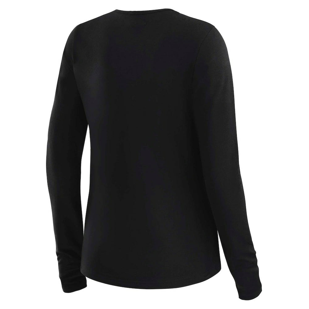 New Orleans Saints WEAR by Erin Andrews x Gracie Hunt Women's Mesh Panel Long Sleeve T-Shirt - Black on sale