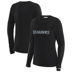 Seattle Seahawks WEAR by Erin Andrews x Gracie Hunt Women's Mesh Panel Long Sleeve T-Shirt - Black online