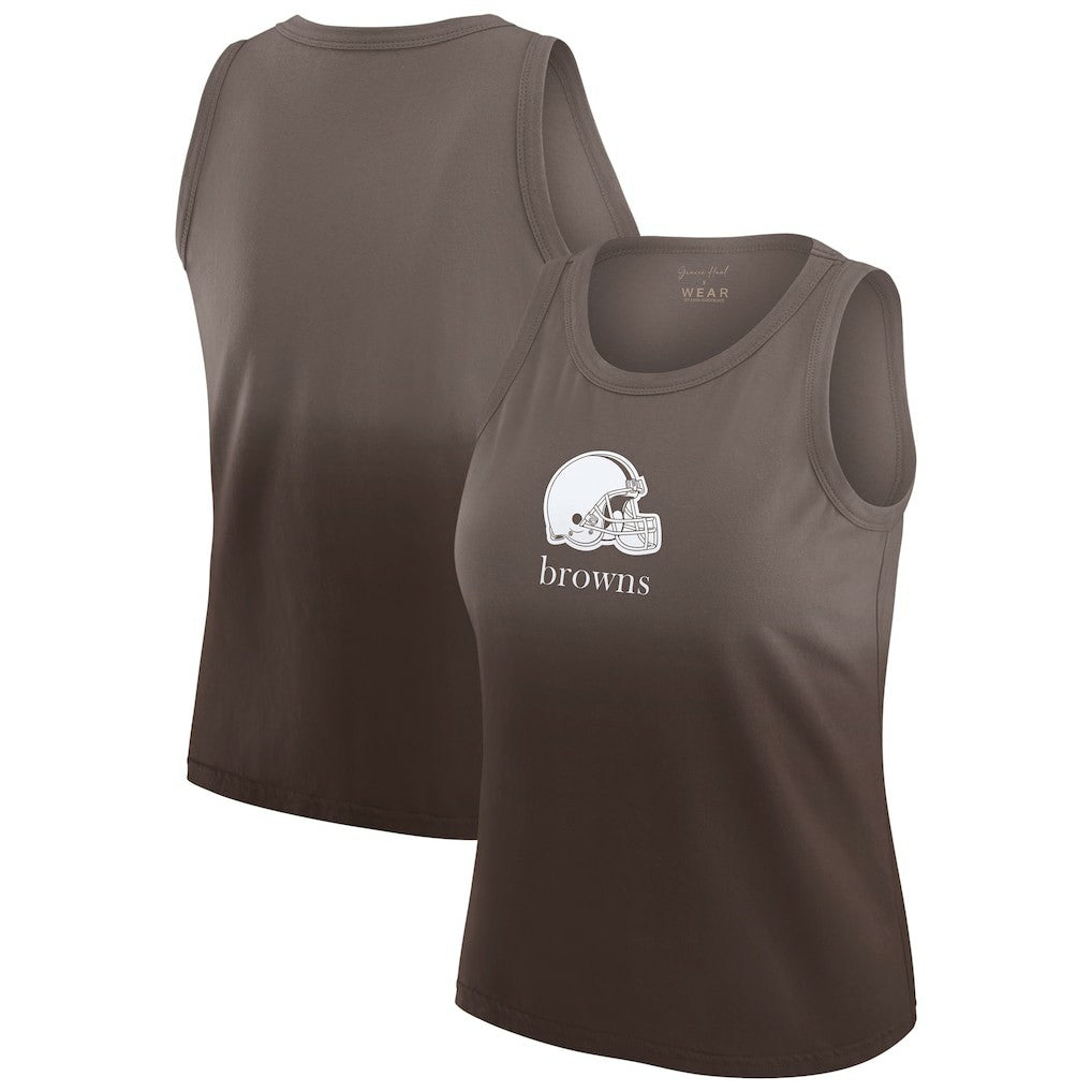 Cleveland Browns WEAR by Erin Andrews x Gracie Hunt Women's Ombre Tank Top - Brown on sale