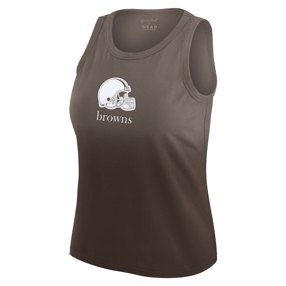 Cleveland Browns WEAR by Erin Andrews x Gracie Hunt Women's Ombre Tank Top - Brown on sale