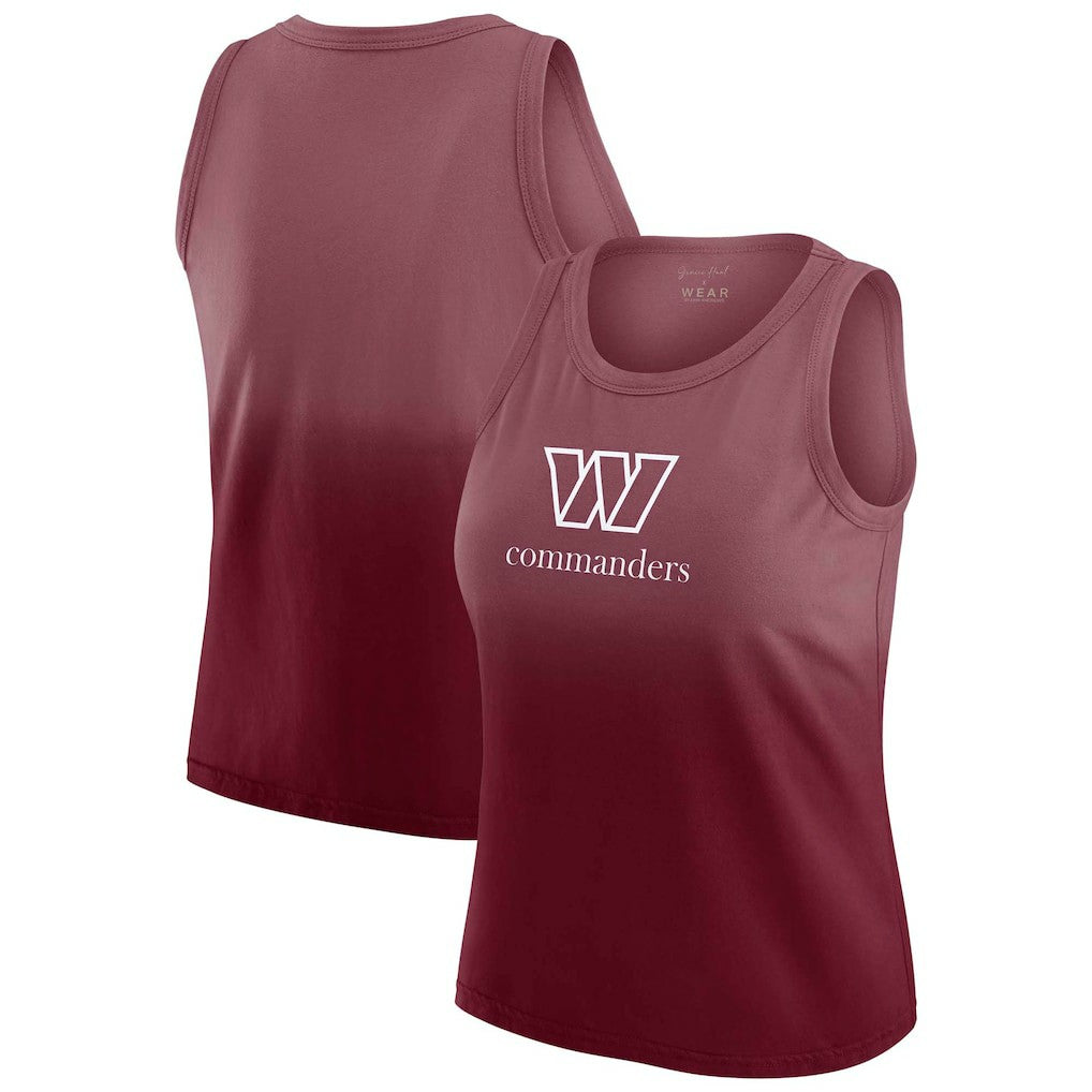 Washington Commanders WEAR by Erin Andrews x Gracie Hunt Women's Ombre Tank Top - Burgundy for sale